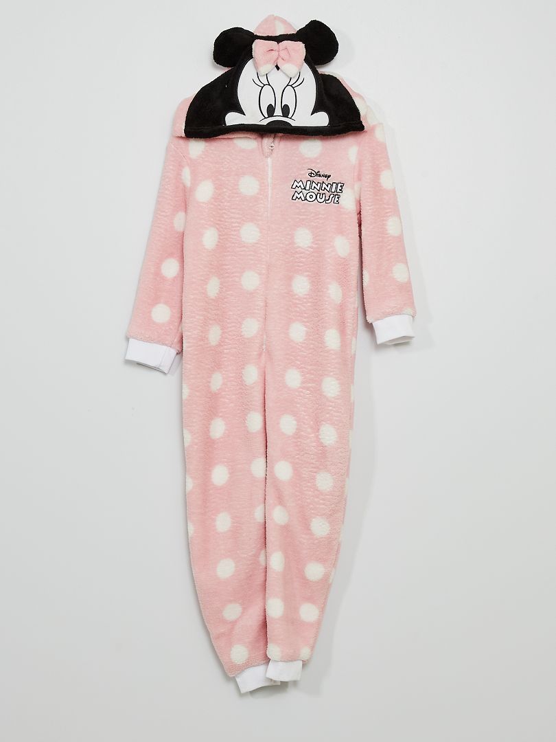 Fleece Pyjamapakje Met Capuchon Minnie Lichtroze Kiabi