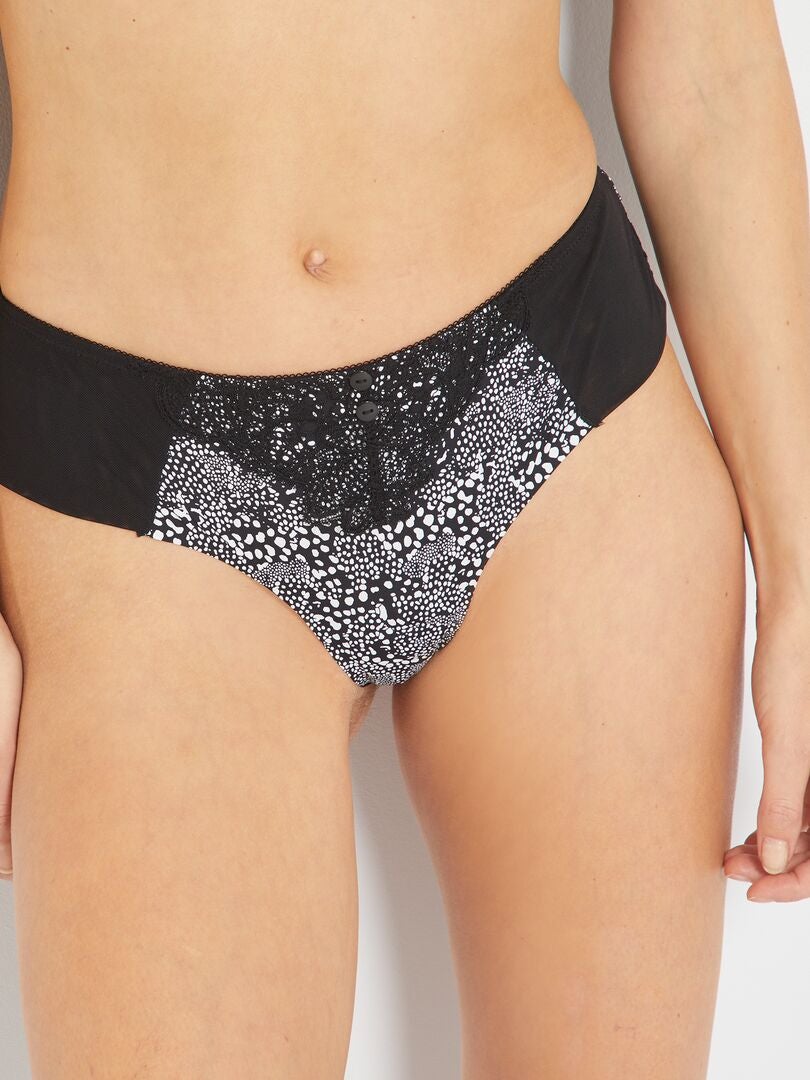 Stringhipster Envie De Lingerie Zwart Wit Kiabi