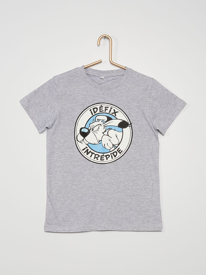 T Shirt Idefix Asterix Grijs Gem Leerd Kiabi