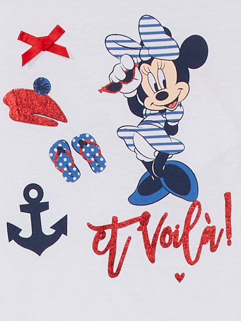 T Shirt Van Jerseystof Minnie Disney Wit Kiabi