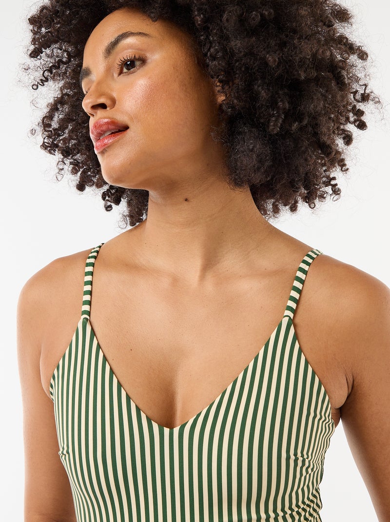 1-delig badpak met omkeerbare print Groen - Kiabi