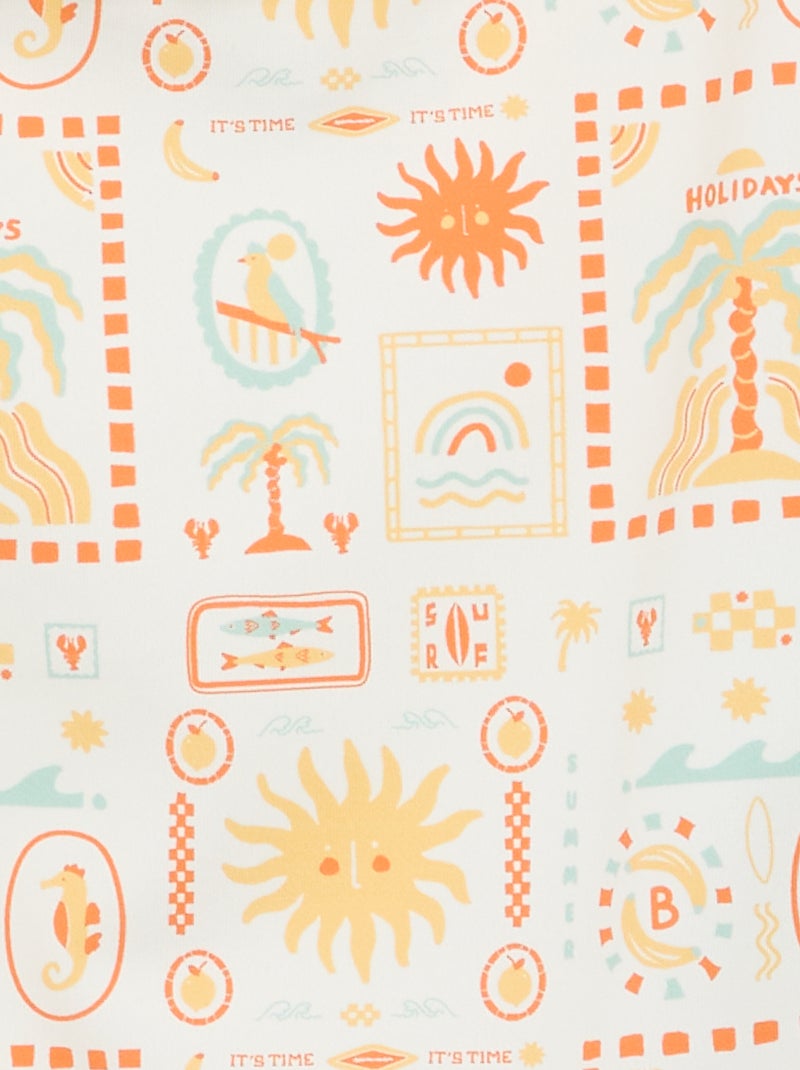 1-delig badpak met ruches Wit - Kiabi