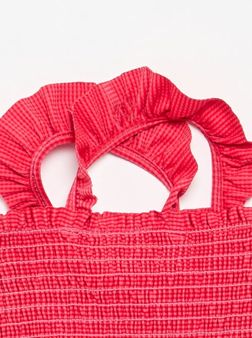 1-delig gesmokt badpak met ruches - Kiabi