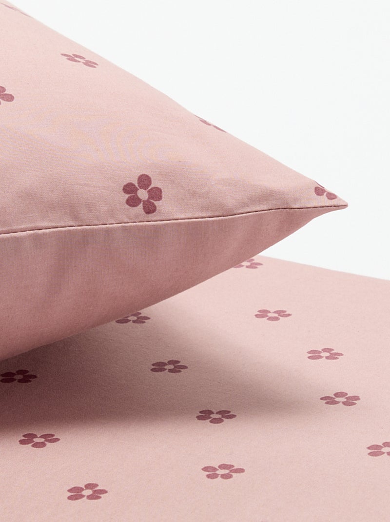 1-persoons beddengoedset - Dekbedovertrek + kussensloop - KIABI Home Rose - Kiabi