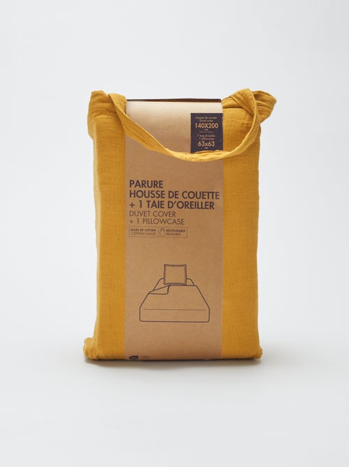 1-persoons dekbedovertrek set (140 x 200cm) van katoengaas - Kiabi Home - Kiabi