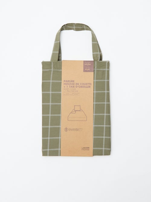 1-persoons dekbedovertrekset (140 x 200cm) van katoen 57 draden - Kiabi Home - Kiabi