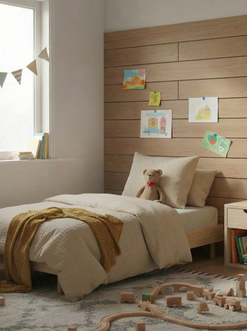 1-persoons dekbedovertrekset (140 x 200cm) van katoenen mousseline - Kiabi Home - Kiabi