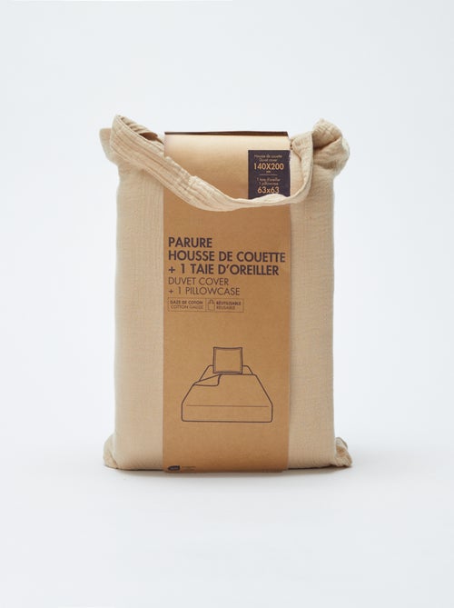 1-persoons dekbedovertrekset (140 x 200cm) van katoenen mousseline - Kiabi Home - Kiabi