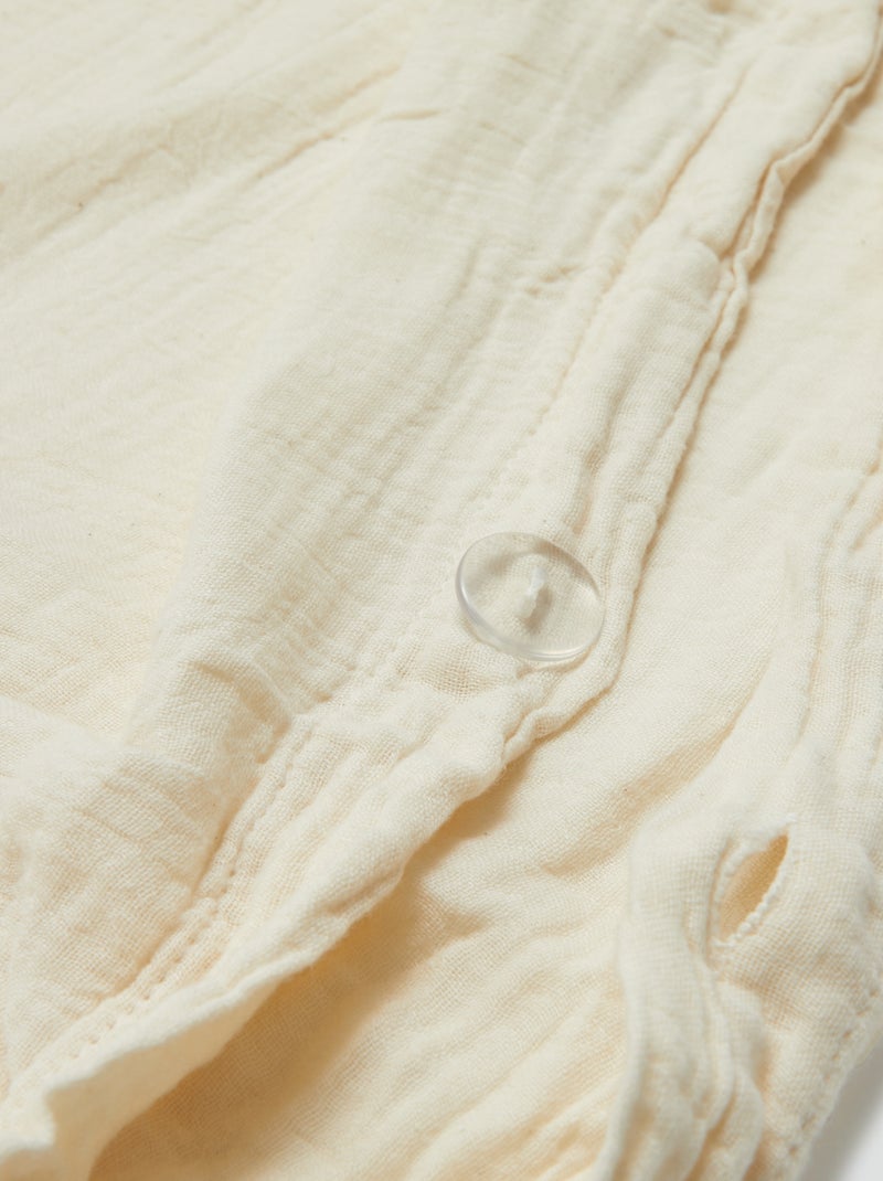 1-persoons dekbedovertrekset (140 x 200cm) van katoenen mousseline - Kiabi Home BIEGE - Kiabi