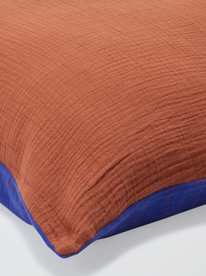 1-persoons dekbedovertrekset (140 x 200cm) van katoenen mousseline - Kiabi Home Blauw - Kiabi