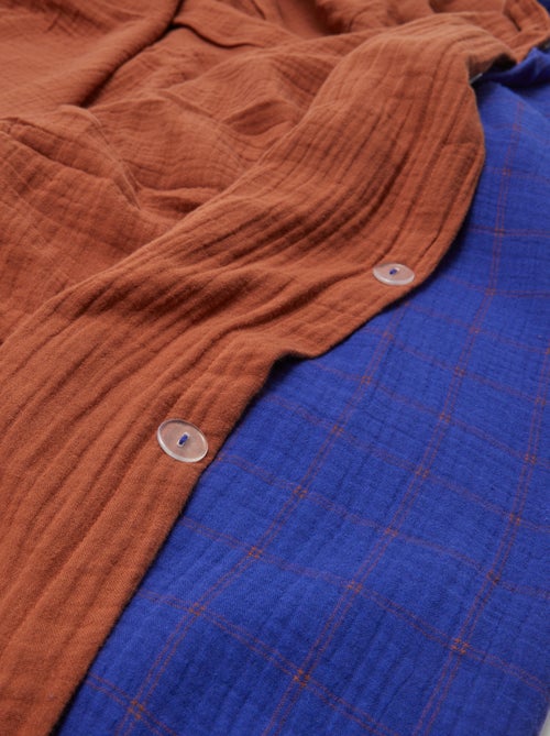 1-persoons dekbedovertrekset (140 x 200cm) van katoenen mousseline - Kiabi Home - Kiabi