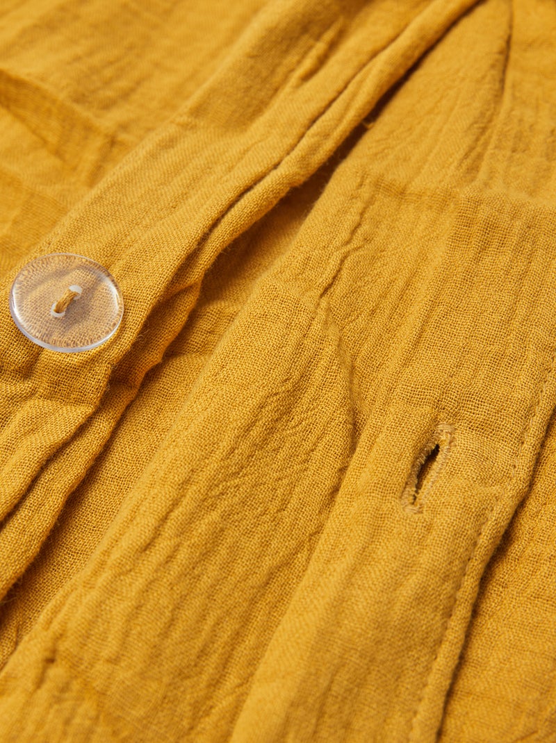 1-persoons dekbedovertrekset (140 x 200cm) van katoenen mousseline - Kiabi Home GEEL - Kiabi