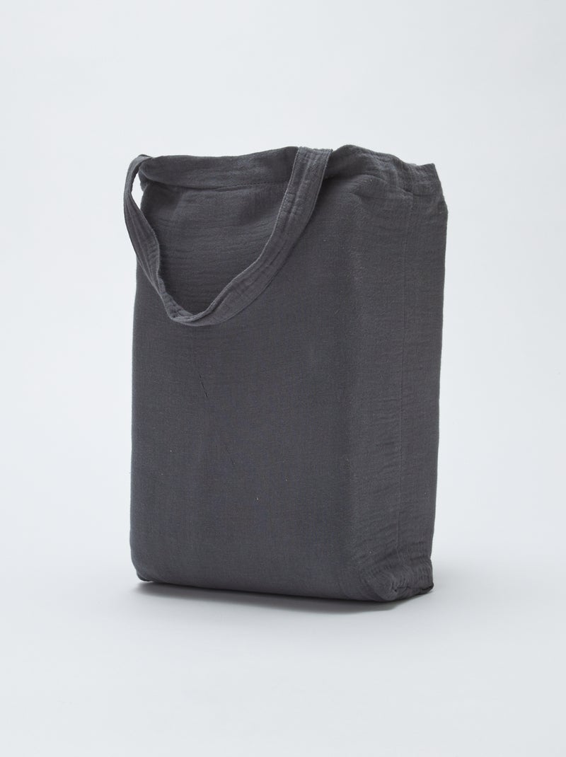 1-persoons dekbedovertrekset (140 x 200cm) van katoenen mousseline - Kiabi Home GRIJS - Kiabi