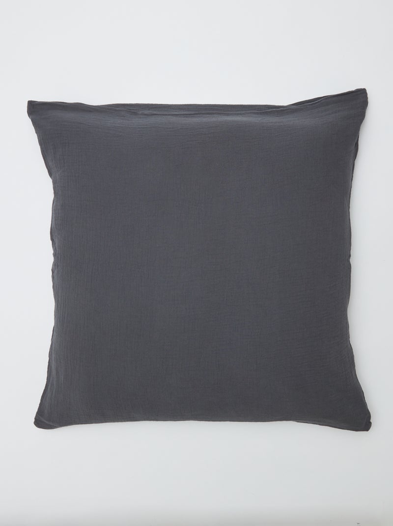 1-persoons dekbedovertrekset (140 x 200cm) van katoenen mousseline - Kiabi Home GRIJS - Kiabi