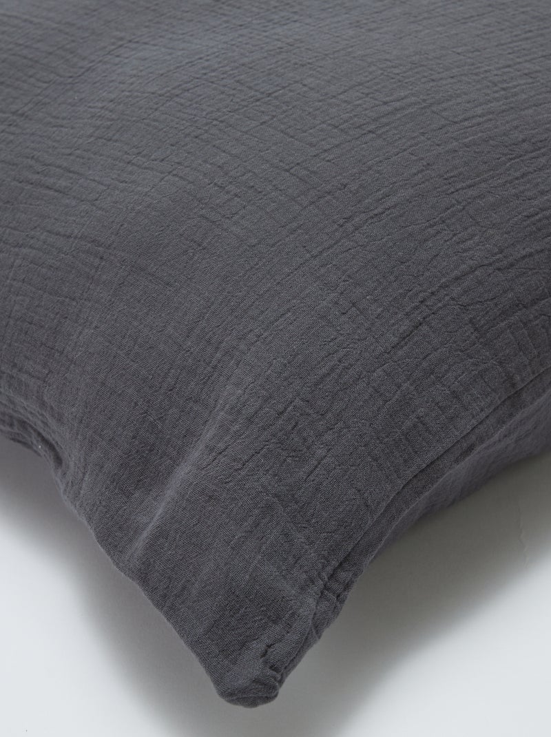 1-persoons dekbedovertrekset (140 x 200cm) van katoenen mousseline - Kiabi Home GRIJS - Kiabi