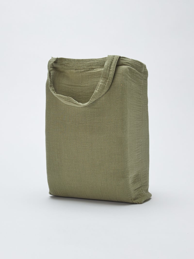 1-persoons dekbedovertrekset (140 x 200cm) van katoenen mousseline - Kiabi Home groen - Kiabi