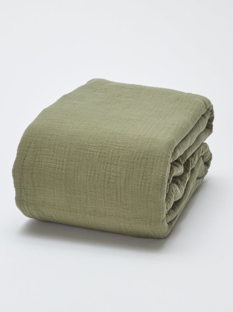 1-persoons dekbedovertrekset (140 x 200cm) van katoenen mousseline - Kiabi Home groen - Kiabi