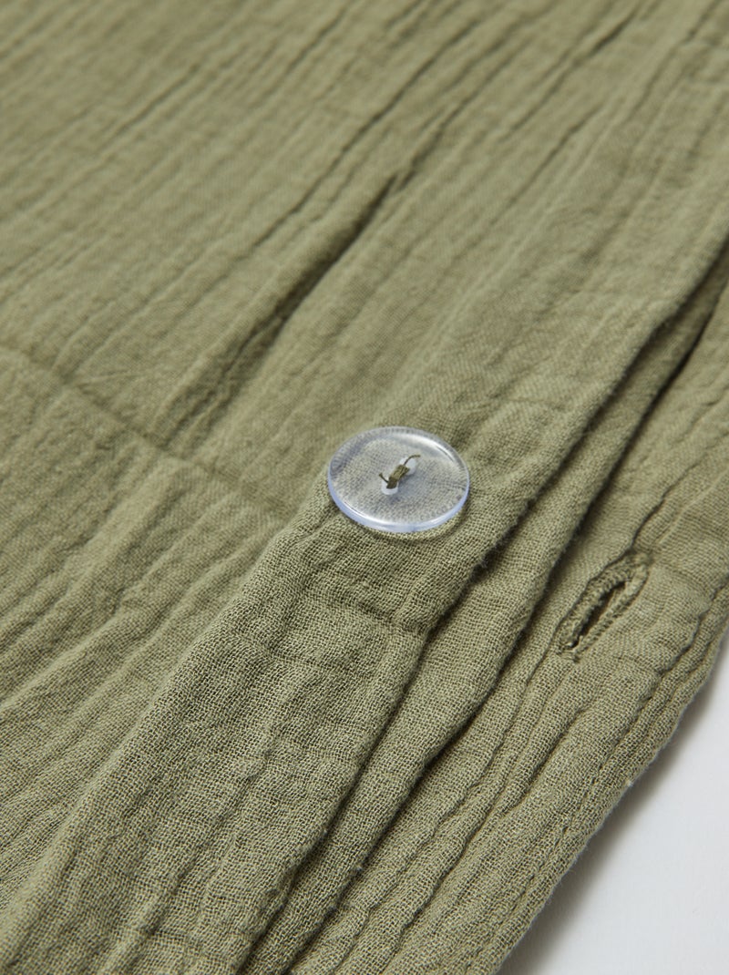 1-persoons dekbedovertrekset (140 x 200cm) van katoenen mousseline - Kiabi Home groen - Kiabi