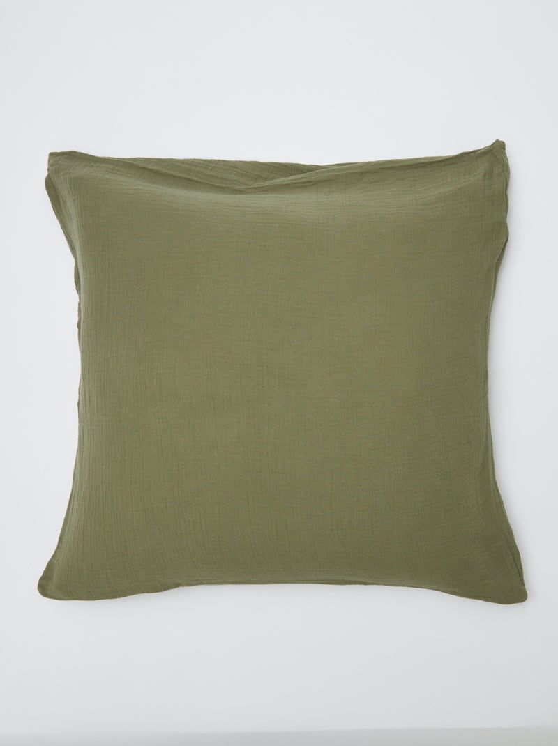 1-persoons dekbedovertrekset (140 x 200cm) van katoenen mousseline - Kiabi Home groen - Kiabi