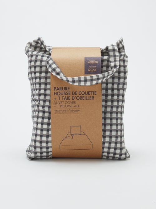 1-persoons dekbedovertrekset (140 x 200cm) van katoenen mousseline - Kiabi Home - Kiabi