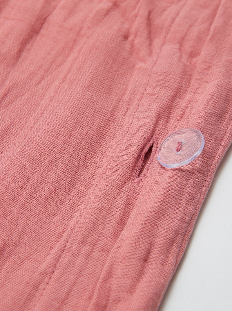 1-persoons dekbedovertrekset (140 x 200cm) van katoenen mousseline - Kiabi Home Rose - Kiabi