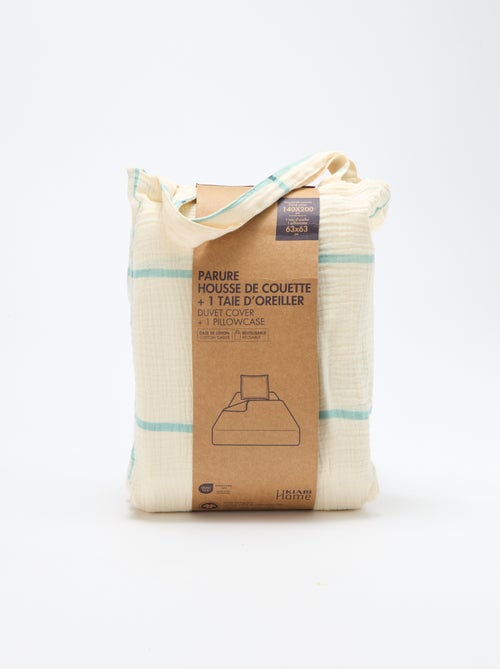 1-persoons dekbedovertrekset (140 x 200cm) van katoengaas - Kiabi Home - Kiabi