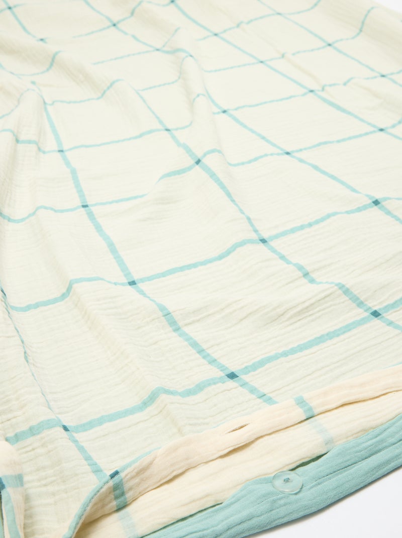 1-persoons dekbedovertrekset (140 x 200cm) van katoengaas - Kiabi Home Blauw - Kiabi
