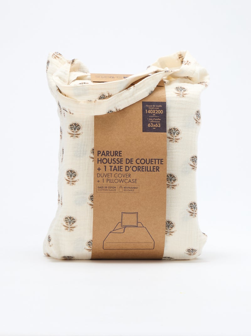 1-persoons dekbedovertrekset (140 x 200cm) van katoengaas - Kiabi Home Geel - Kiabi