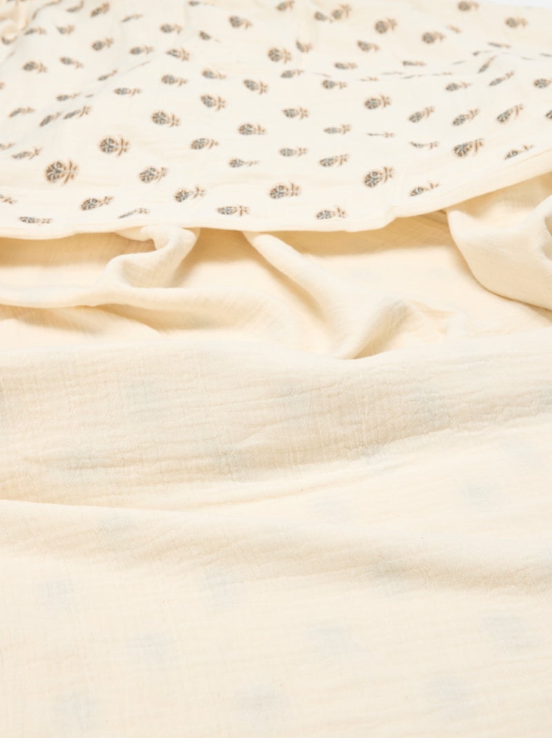 1-persoons dekbedovertrekset (140 x 200cm) van katoengaas - Kiabi Home Geel - Kiabi