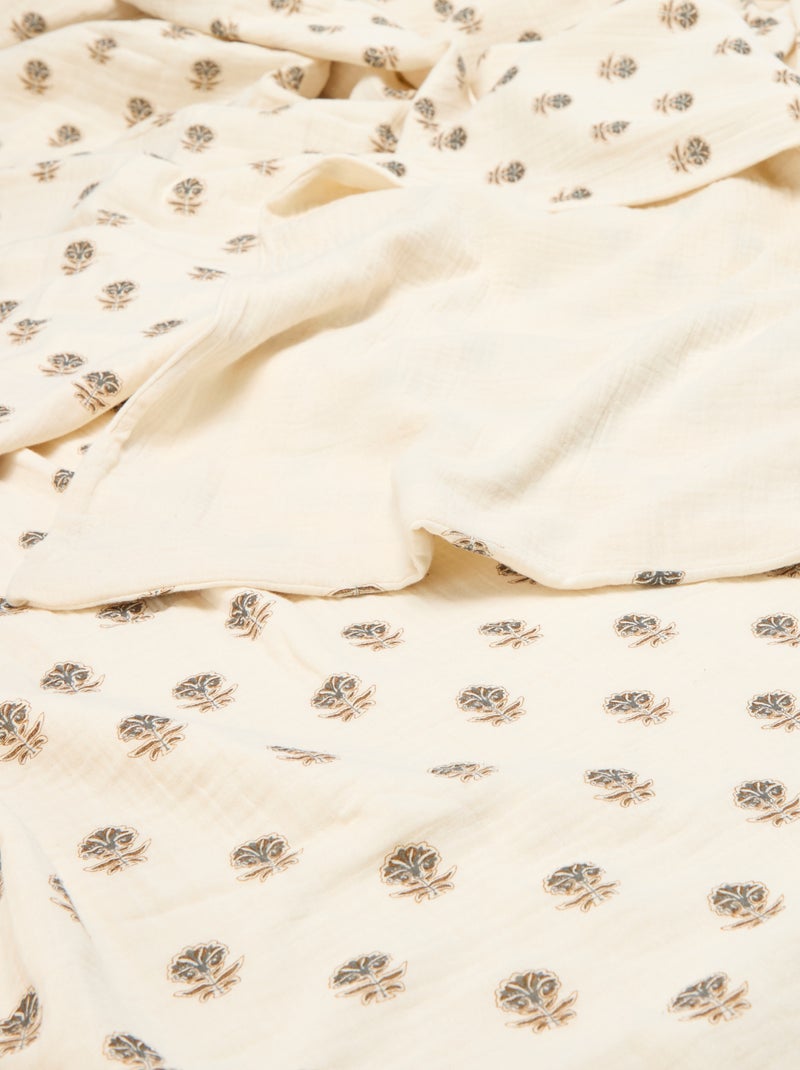 1-persoons dekbedovertrekset (140 x 200cm) van katoengaas - Kiabi Home Geel - Kiabi