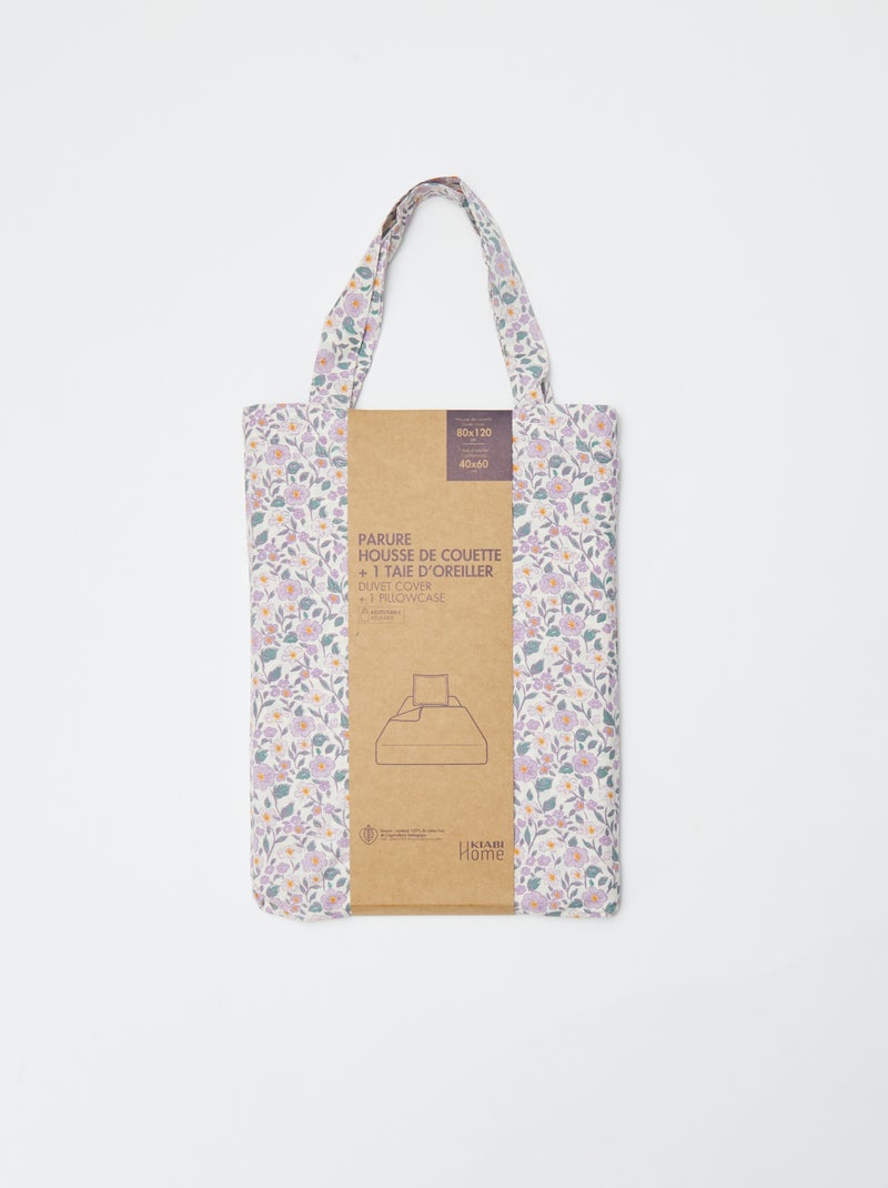 1-persoonsbeddengoedset (80x120cm) - Kiabi Home PAARS - Kiabi