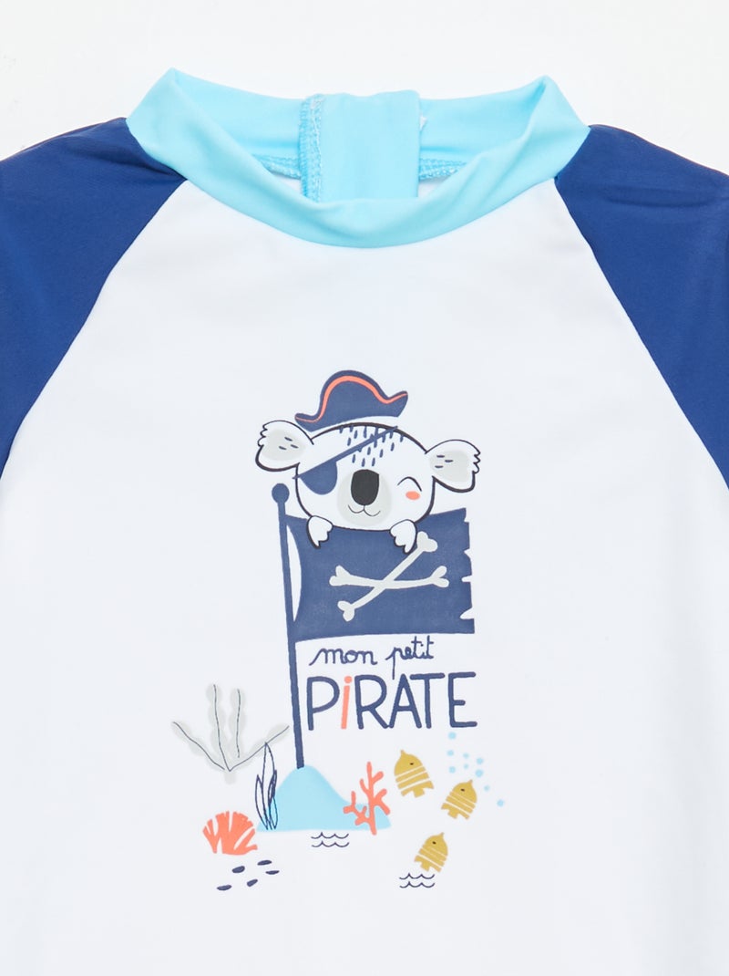 2-delig badpak 'Petit Béguin' T-shirt + boxer Blauw - Kiabi