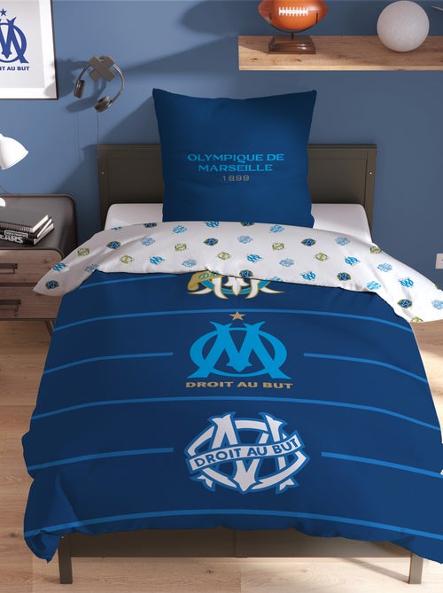 2-delige 1-persoons beddengoedset 'Olympique de Marseille': dekbedovertrek + kussensloop - Kiabi