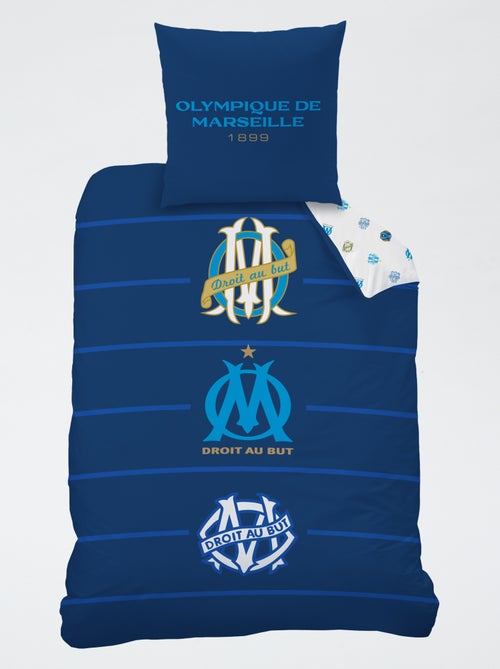 2-delige 1-persoons beddengoedset 'Olympique de Marseille': dekbedovertrek + kussensloop - Kiabi