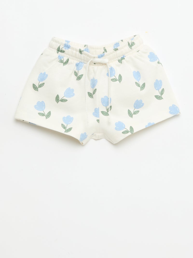 2-delige bedrukte set short + T-shirt Wit - Kiabi