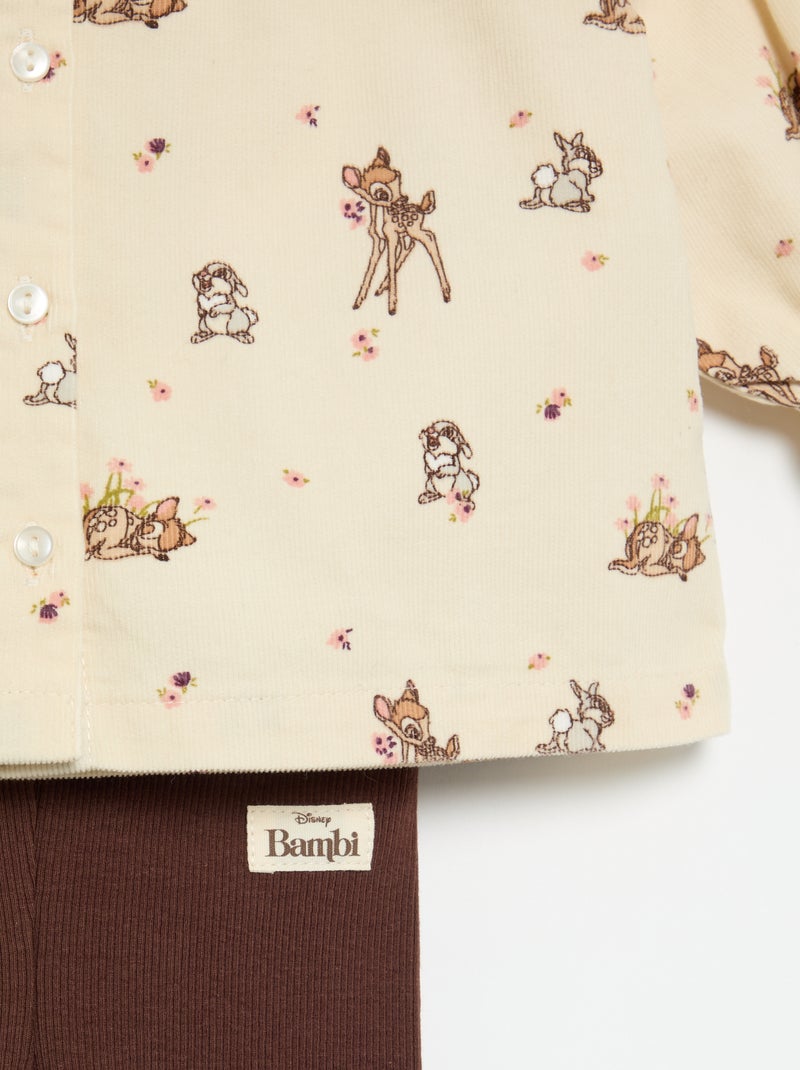 2-delige 'Disney' 'Bambi' set - Overhemd + legging Biege - Kiabi