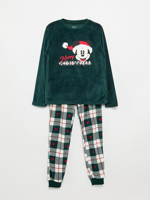 2-delige Disney 'Mickey' fleecepyjama - T-shirt met lange mouwen + broek - Kiabi