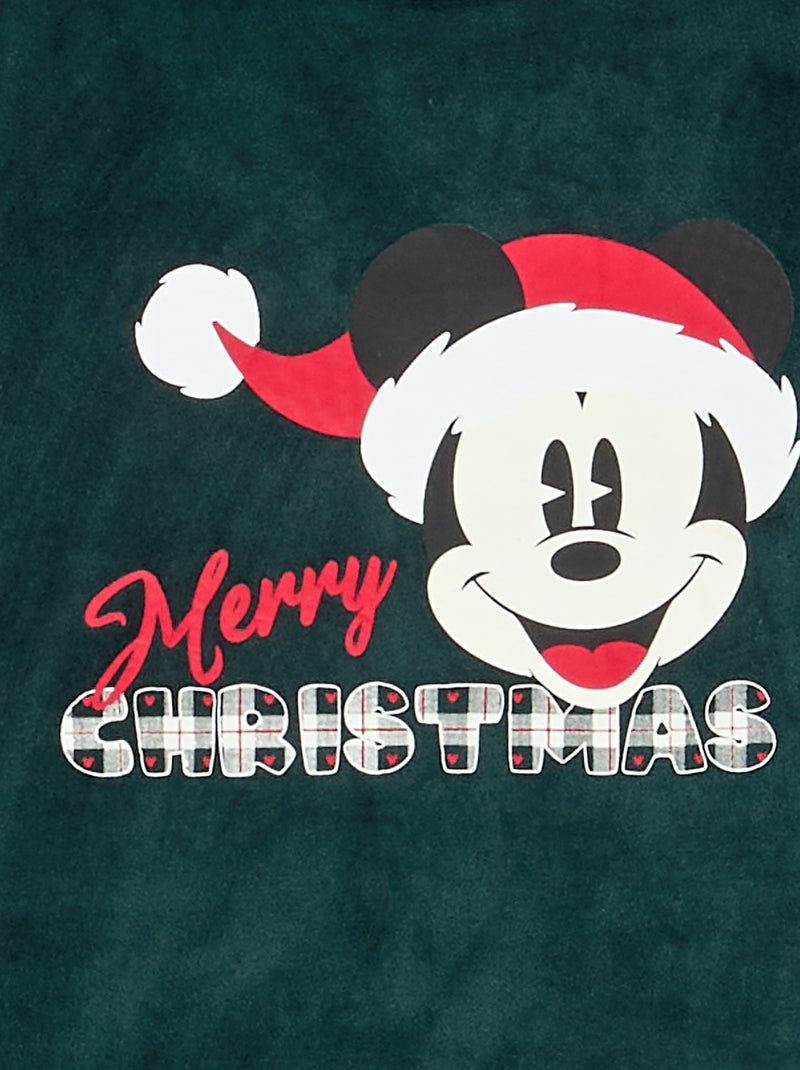 2-delige Disney 'Mickey' fleecepyjama - T-shirt met lange mouwen + broek Donkergroen - Kiabi