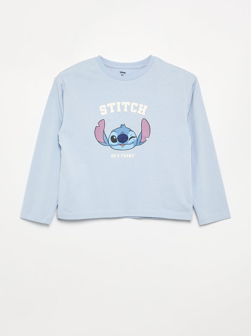 2-delige Disney-pyjama - T-shirt met lange mouwen + broek Blauw - Kiabi