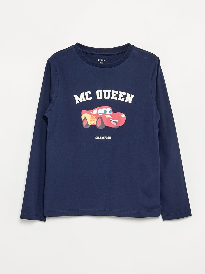 2-delige Disney-pyjama - T-shirt met lange mouwen + broek Blauw - Kiabi
