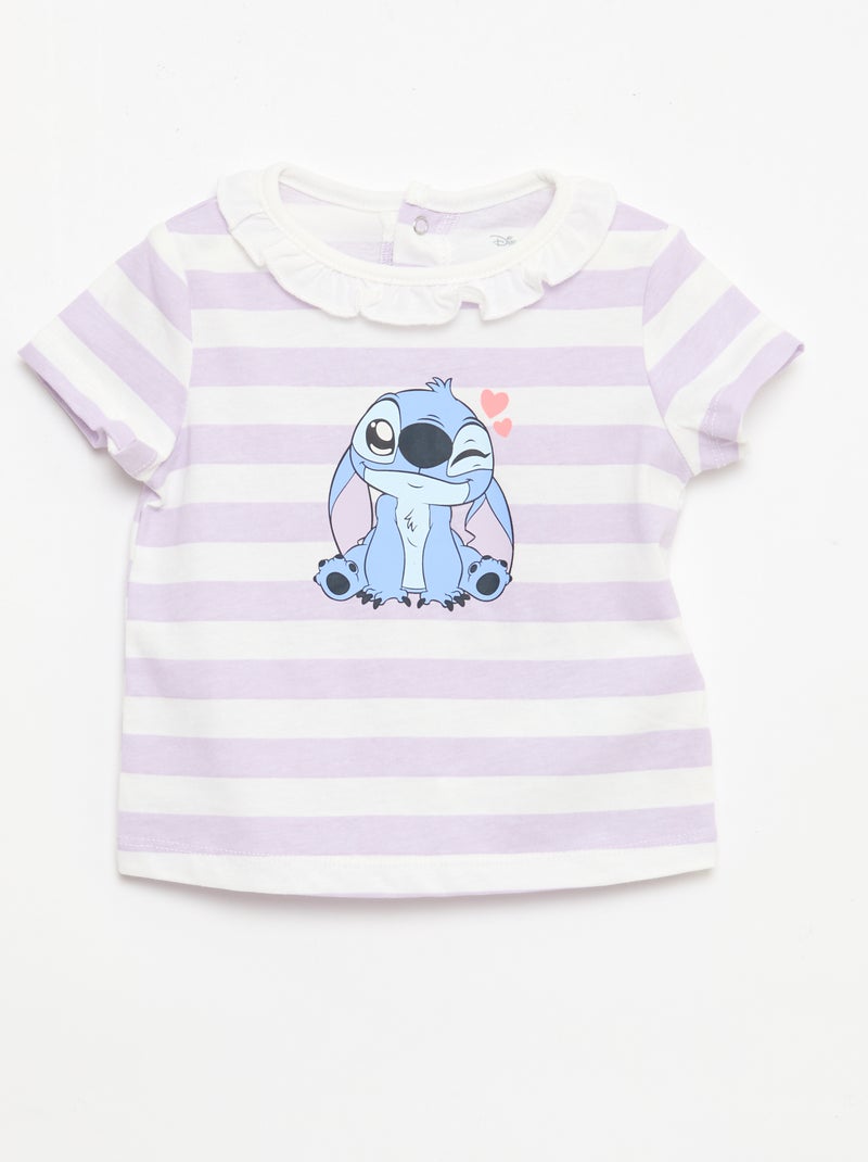 2-delige Disney-set - T-shirt + korte jumpsuit Paars - Kiabi