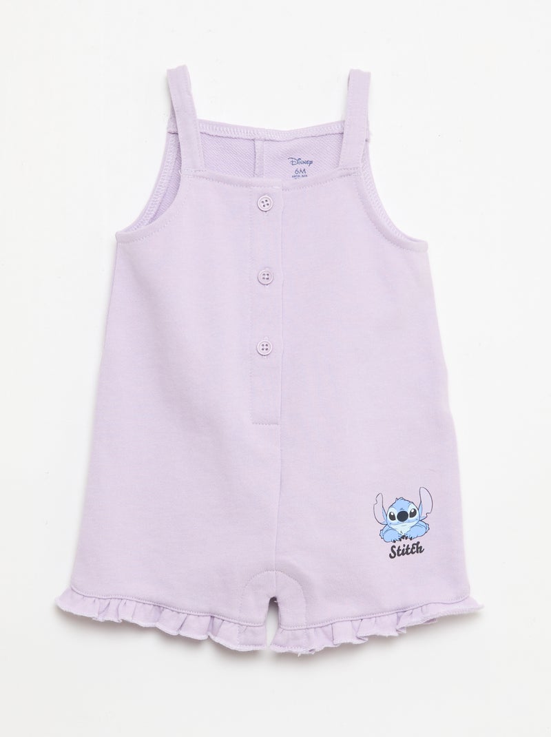 2-delige Disney-set - T-shirt + korte jumpsuit Paars - Kiabi