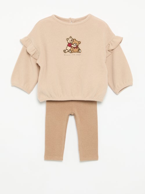 2-delige Disney-set: sweater met ruches en legging - Kiabi