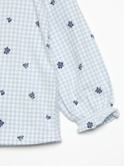2-delige flanellen pyjama - Bovenstuk met knoopjes + broek - Kiabi