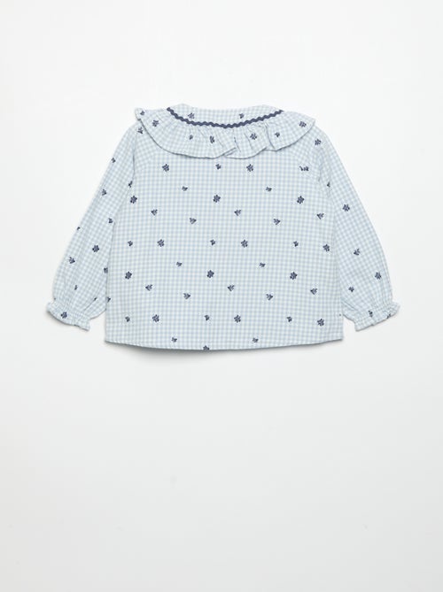 2-delige flanellen pyjama - Bovenstuk met knoopjes + broek - Kiabi