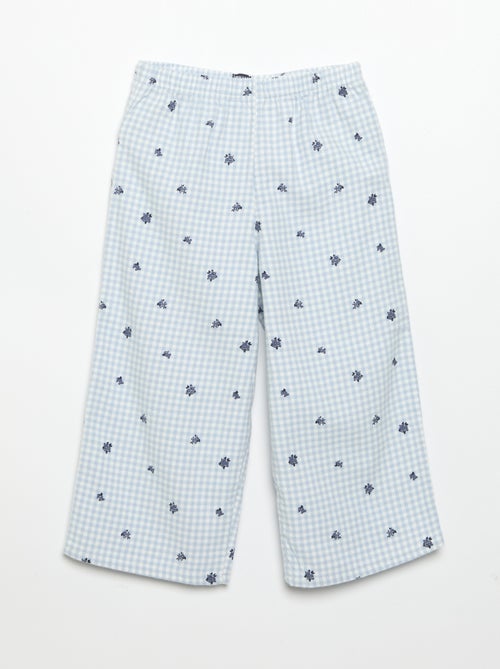 2-delige flanellen pyjama - Bovenstuk met knoopjes + broek - Kiabi