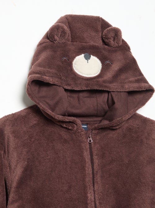 2-delige fleece pyjamaset met geanimeerde capuchon - Kiabi