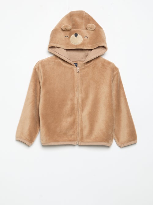 2-delige fleece pyjamaset met geanimeerde capuchon - Kiabi