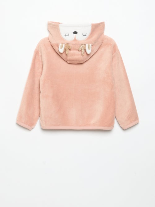 2-delige fleece pyjamaset met geanimeerde capuchon - Kiabi