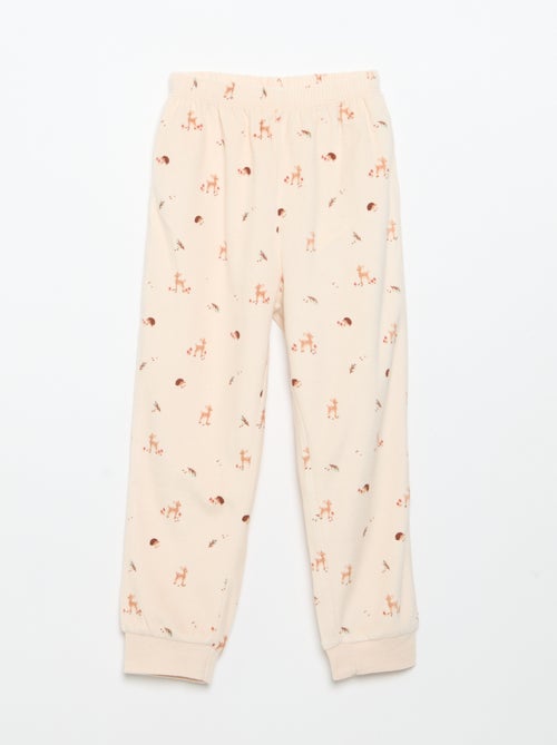 2-delige fleece pyjamaset met geanimeerde capuchon - Kiabi